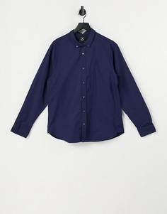 Фактурная рубашка в мелкую крапинку Lyle & Scott-Темно-синий
