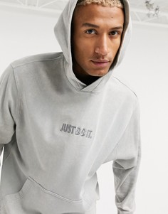 Худи выбеленного серого цвета Nike Just Do It-Серый