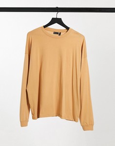 Светло-коричневый oversized-лонгслив из органического хлопка ASOS DESIGN-Neutral