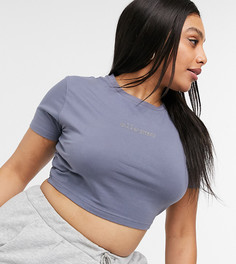 Голубой кроп-топ со стразами ellesse Plus