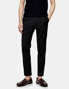 Черные узкие брюки из переработанного материала Topman-Черный цвет