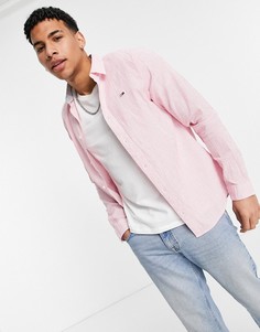 Розовая мужская рубашка из жатой ткани Tommy Jeans-Розовый цвет