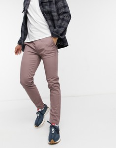 Однотонные чиносы узкого кроя Ted Baker-Розовый цвет