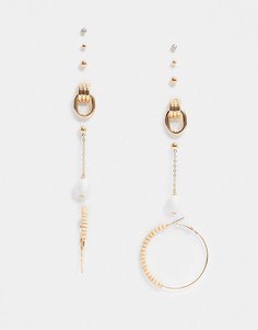 Набор из шести пар золотистых серег ALDO Mylaa-Золотистый