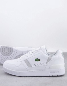 Бело-серые кроссовки Lacoste T-clip-Белый