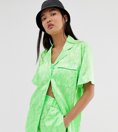 Жаккардовая рубашка с отложным воротником и камуфляжным принтом неоновой расцветки COLLUSION-Зеленый