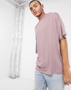 Футболка в стиле oversized из органической вискозы выбеленного сиреневого цвета ASOS DESIGN-Фиолетовый цвет