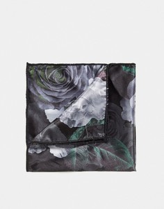 Платок для нагрудного кармана с цветочным принтом Bolongaro Trevor-Черный цвет