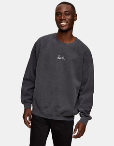 Черный свитшот с принтом Topman Berlin-Черный цвет