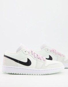 Кроссовки мятного зеленого и нежно-розового цвета Air Jordan 1 Low SE-Розовый цвет