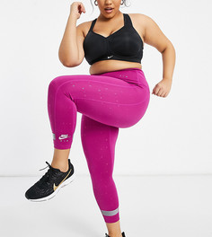 Розовые укороченные леггинсы длиной 7/8 Nike Running Plus Air-Розовый