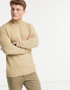 Бежевая трикотажная водолазка из мягкой пряжи ASOS DESIGN-Коричневый цвет