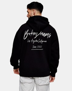 Черный свитшот с графическим принтом "Dreams" Topman-Черный цвет