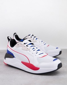 Белые кроссовки с синими и красными вставками Puma X-Ray Game-Белый