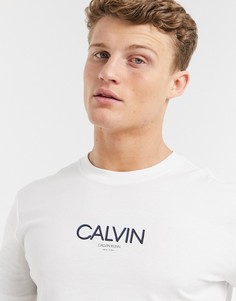 Белая футболка с 2-цветным логотипом Calvin Klein-Белый