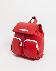 Красный рюкзак с логотипом Love Moschino