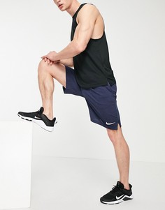 Темно-синие хлопковые шорты Nike Training Dri-Fit-Темно-синий
