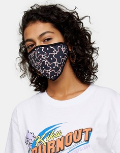 Черная маска для лица cо звездным принтом Topshop-Черный