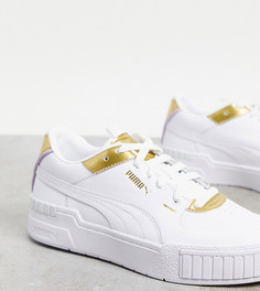 Белые кроссовки с золотистой отделкой Puma Cali Sport – эксклюзивно для ASOS-Белый