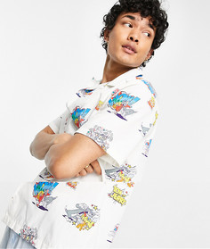 Белая рубашка свободного кроя с принтом Тома и Джерри ASOS DESIGN-Белый