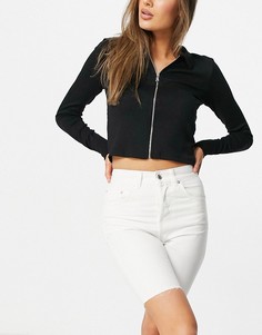 Белые удлиненные шорты из органического денима в стиле 90-х ASOS DESIGN-Белый