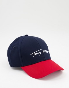 Темно-синяя бейсболка с логотипом-надписью Tommy Hilfiger-Многоцветный