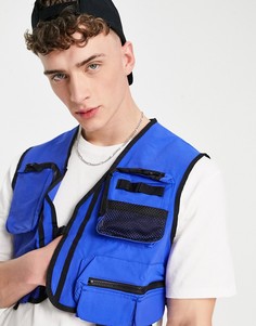 Кобальтово-синий укороченный жилет от комплекта ASOS DESIGN-Голубой