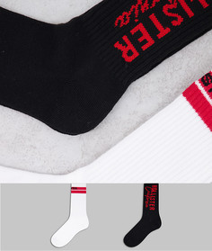 Набор из 2 пар носков с логотипом черного/белого цветов Hollister-Черный цвет