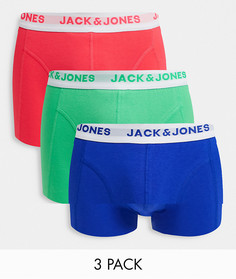 Набор из 3 боксеров-брифов неоновой расцветки Jack & Jones-Многоцветный