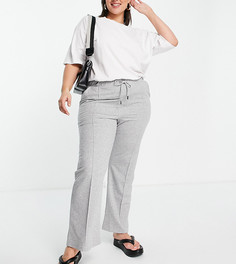 Серые меланжевые расклешенные джоггеры с защипами ASOS DESIGN-Серый
