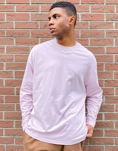Сиреневый oversized-лонгслив из органического хлопка ASOS DESIGN-Фиолетовый цвет