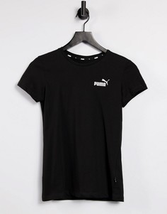 Черная футболка с логотипом Puma Essentials-Черный цвет
