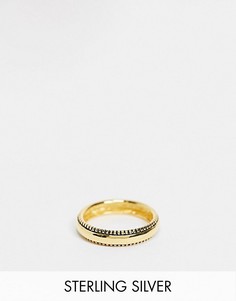 Золотистое кольцо из стерлингового серебра с фактурной отделкой ASOS DESIGN-Золотистый