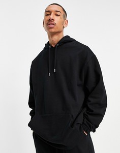 Черный спортивный костюм в стиле oversized из органического хлопка с худи и джоггерами ASOS DESIGN-Черный цвет