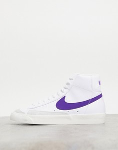 Бело-фиолетовые кроссовки Nike Blazer Mid 77 Vintage-Белый