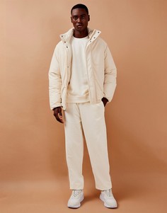 Светло-бежевые вельветовые оversized-джоггеры от комплекта Topman-Белый