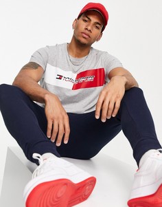 Серая футболка с принтом в виде флага Tommy Hilfiger Sport-Серый