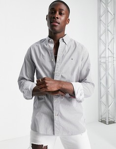 Рубашка с мелким платочным принтом Tommy Hilfiger-Голубой