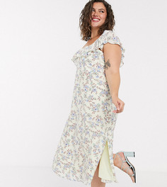 Платье миди в стиле 90-х с цветочным принтом Forever New Curve-Многоцветный