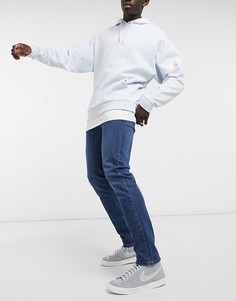 Узкие синие джинсы из органического хлопка Topman-Голубой