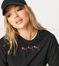 Черная футболка с повторяющимся логотипом в виде кошки Puma – эксклюзивно для ASOS-Черный