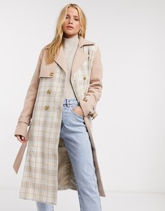 Тренч в клетку Fashion Union-Многоцветный