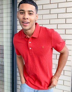 Синяя футболка-поло Farah Blanes-Красный