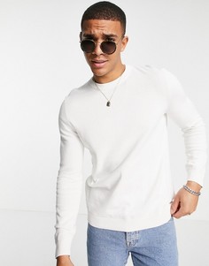 Белый трикотажный джемпер из органического хлопка Topman