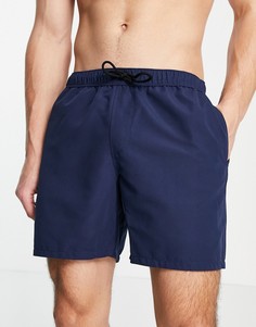 Темно-синие шорты для плавания средней длины ASOS DESIGN-Темно-синий