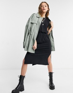 Черное платье-туника с принтом Free People Olivia-Голубой