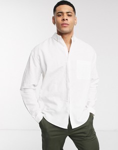 Белая льняная рубашка в стиле oversized ASOS DESIGN-Белый