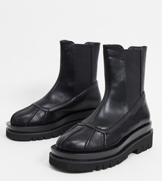 Эксклюзивные байкерские ботинки из искусственной кожи черного цвета на массивной подошве Z_Code_Z Gila-Черный цвет