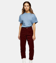 Бордовые вельветовые джинсы в винтажном стиле Topshop Petite-Красный