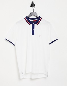 Классическая футболка-поло с контрастной планкой Tommy Hilfiger-Белый